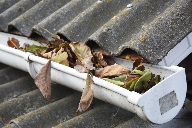 Clogged Gutters Filled with Leaves
